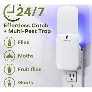 Kiwinurse UVA Insect Trap Indoor, Catcher House Flies, Fruit Flies,1trap 4refill